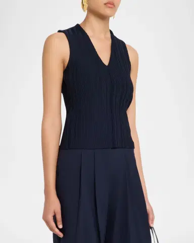 Veronica Beard Evania V-Neck Tank Top | Thumbnail 4 Veronica Beard Evania V-Neck Tank Top | Thumbnail 4