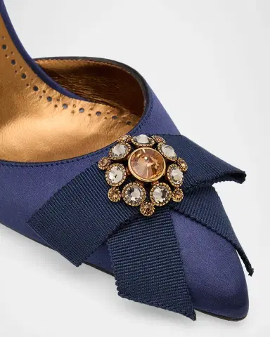 Manolo Blahnik 70mm Apidosa Embellished Satin Bow Pumps | Thumbnail 2 Manolo Blahnik 70mm Apidosa Embellished Satin Bow Pumps | Thumbnail 2