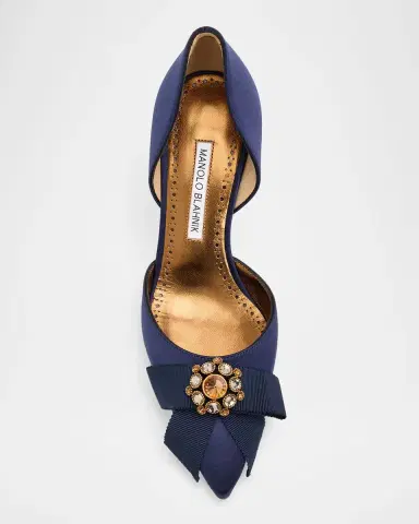 Manolo Blahnik 70mm Apidosa Embellished Satin Bow Pumps | Thumbnail 3 Manolo Blahnik 70mm Apidosa Embellished Satin Bow Pumps | Thumbnail 3