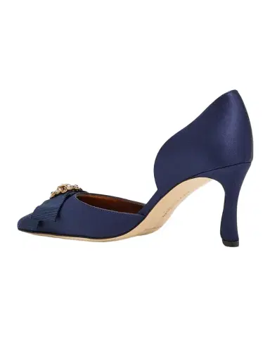 Manolo Blahnik 70mm Apidosa Embellished Satin Bow Pumps | Thumbnail 1 Manolo Blahnik 70mm Apidosa Embellished Satin Bow Pumps | Thumbnail 1