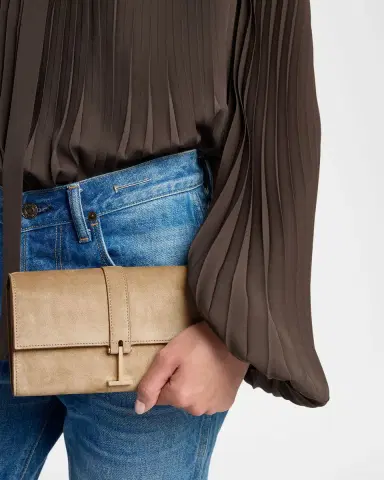 Tom Ford Suede Hanging T Crossbody Wallet | Thumbnail 2 Tom Ford Suede Hanging T Crossbody Wallet | Thumbnail 2