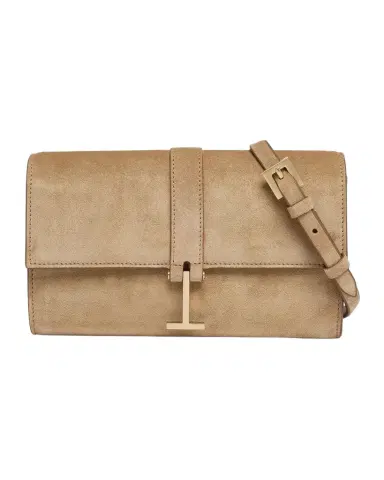 Tom Ford Suede Hanging T Crossbody Wallet | Thumbnail 1 Tom Ford Suede Hanging T Crossbody Wallet | Thumbnail 1