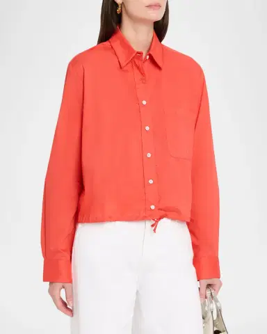 Cissa Cotton Button-Front Shirt | Thumbnail 4 Cissa Cotton Button-Front Shirt | Thumbnail 4