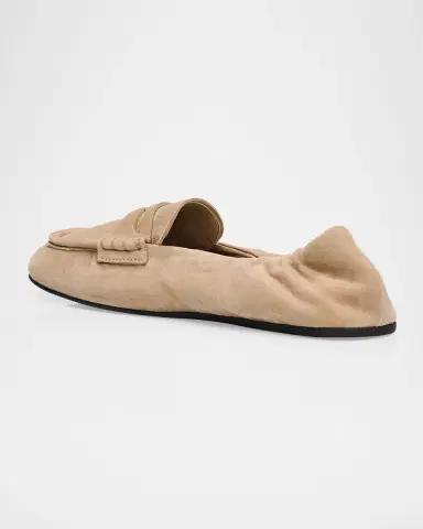 Miu Miu Ruched Suede Penny Loafers | Thumbnail 3 Miu Miu Ruched Suede Penny Loafers | Thumbnail 3