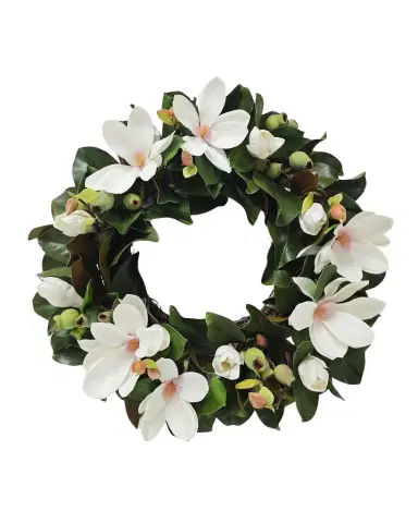 Winward Home Faux Tree Magnolia 24" Wreath | Thumbnail 1 Winward Home Faux Tree Magnolia 24" Wreath | Thumbnail 1