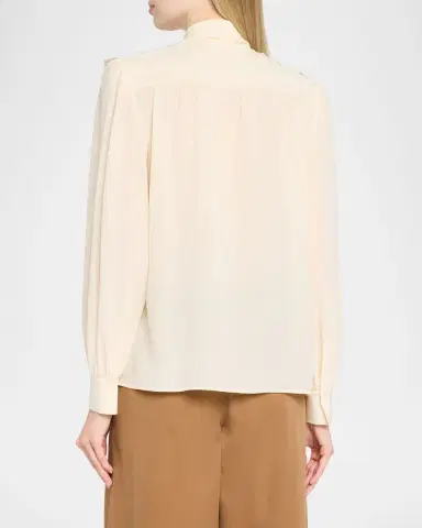 Chloé Organic Silk Crepe De Chine Blouse | Thumbnail 2 Chloé Organic Silk Crepe De Chine Blouse | Thumbnail 2