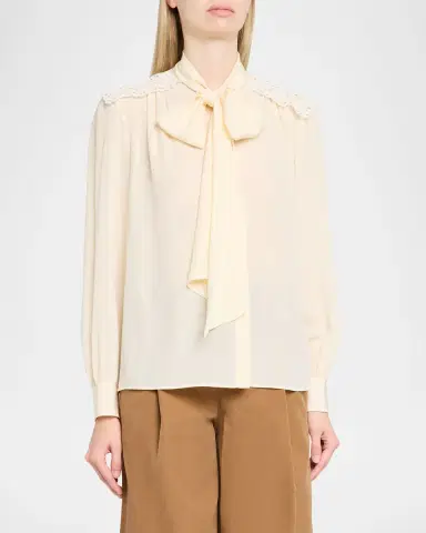 Chloé Organic Silk Crepe De Chine Blouse | Thumbnail 3 Chloé Organic Silk Crepe De Chine Blouse | Thumbnail 3