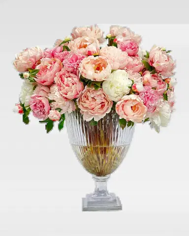 Winward Home Mixed Peonies 29" Faux Floral Arrangement in Glass Vase | Thumbnail 2 Winward Home Mixed Peonies 29" Faux Floral Arrangement in Glass Vase | Thumbnail 2