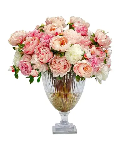 Winward Home Mixed Peonies 29" Faux Floral Arrangement in Glass Vase | Thumbnail 1 Winward Home Mixed Peonies 29" Faux Floral Arrangement in Glass Vase | Thumbnail 1