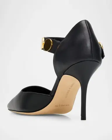 Manolo Blahnik 90mm Morgana Studded Leather Ankle-Strap Pumps | Thumbnail 3 Manolo Blahnik 90mm Morgana Studded Leather Ankle-Strap Pumps | Thumbnail 3