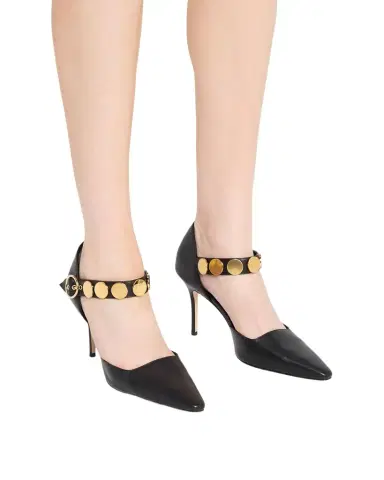 Manolo Blahnik 90mm Morgana Studded Leather Ankle-Strap Pumps | Thumbnail 1 Manolo Blahnik 90mm Morgana Studded Leather Ankle-Strap Pumps | Thumbnail 1