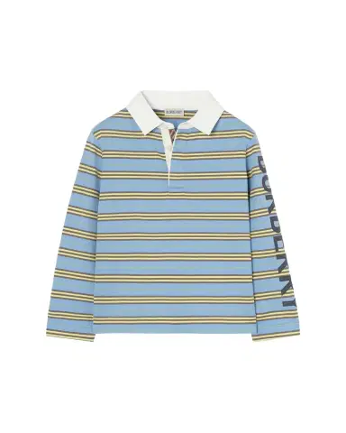 Burberry Boy's Burnell Striped Cotton Rugby Shirt | Thumbnail 1 Burberry Boy's Burnell Striped Cotton Rugby Shirt | Thumbnail 1