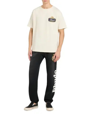 Rhude Men's Safari Logo Cotton Crewneck T-Shirt | Thumbnail 1 Rhude Men's Safari Logo Cotton Crewneck T-Shirt | Thumbnail 1
