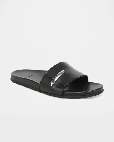 Vince Sadie Leather Slide Sandals | Thumbnail 2 Vince Sadie Leather Slide Sandals | Thumbnail 2