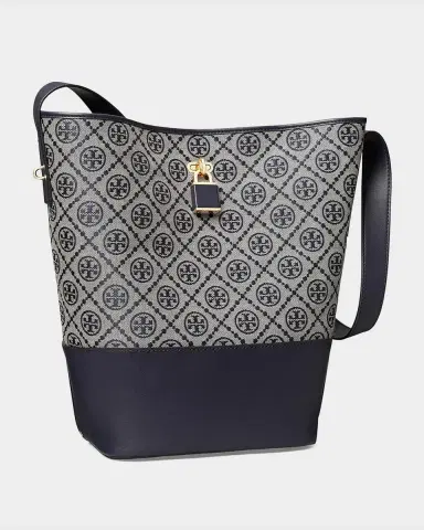 Tory Burch Lock Slim T Monogram Bucket Bag | Thumbnail 6 Tory Burch Lock Slim T Monogram Bucket Bag | Thumbnail 6