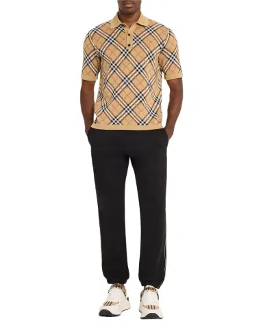 Burberry Men's Side Check-Piping Cotton Sweatpants | Thumbnail 1 Burberry Men's Side Check-Piping Cotton Sweatpants | Thumbnail 1