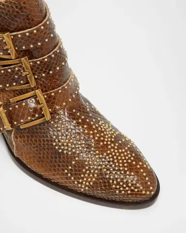 Chloé Susanna Studded Python-Effect Leather Ankle Boots | Thumbnail 2 Chloé Susanna Studded Python-Effect Leather Ankle Boots | Thumbnail 2