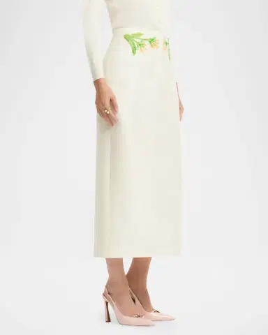LEO LIN Quinn Embellished Silk-Wool Midi Skirt | Thumbnail 4 LEO LIN Quinn Embellished Silk-Wool Midi Skirt | Thumbnail 4