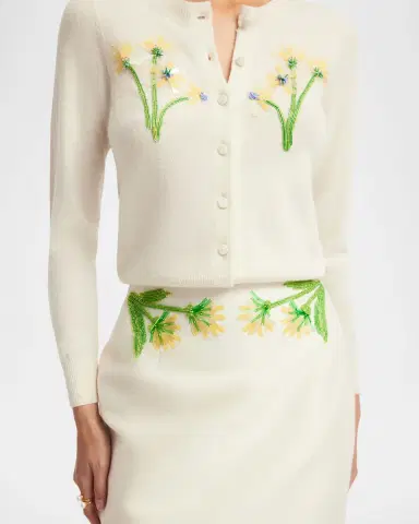 LEO LIN Quinn Embellished Silk-Wool Midi Skirt | Thumbnail 5 LEO LIN Quinn Embellished Silk-Wool Midi Skirt | Thumbnail 5