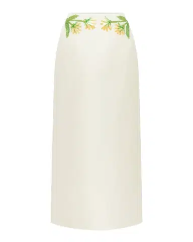 LEO LIN Quinn Embellished Silk-Wool Midi Skirt | Thumbnail 1 LEO LIN Quinn Embellished Silk-Wool Midi Skirt | Thumbnail 1