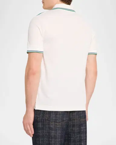 Burberry Men's Evan EKD Check-Placket Tennis Polo Shirt | Thumbnail 2 Burberry Men's Evan EKD Check-Placket Tennis Polo Shirt | Thumbnail 2