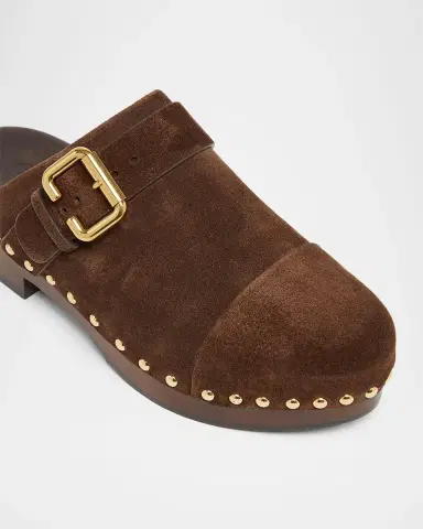Chloé Jeannette Suede Buckle Clogs | Thumbnail 2 Chloé Jeannette Suede Buckle Clogs | Thumbnail 2