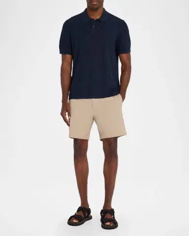 Theory Men's Cotton Cable Knit Polo Shirt | Thumbnail 2 Theory Men's Cotton Cable Knit Polo Shirt | Thumbnail 2