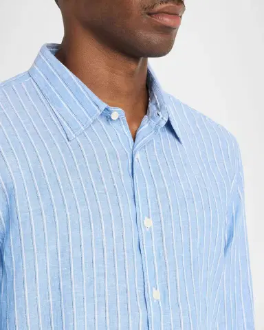Theory Men's Irving Grid Check Linen Shirt | Thumbnail 5 Theory Men's Irving Grid Check Linen Shirt | Thumbnail 5