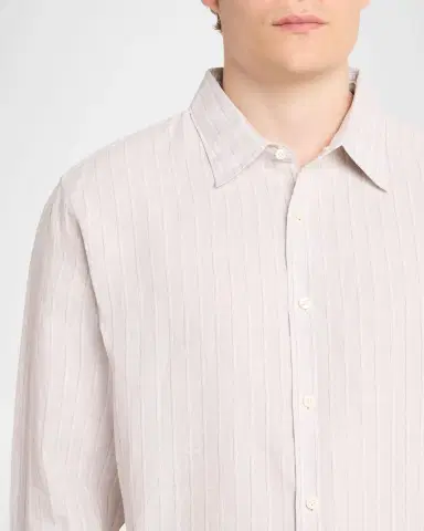Theory Men's Irving Grid Check Linen Shirt | Thumbnail 5 Theory Men's Irving Grid Check Linen Shirt | Thumbnail 5