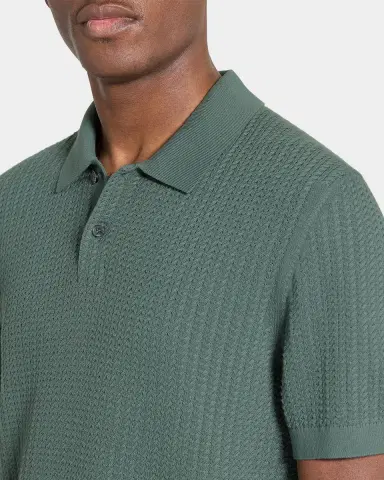Theory Men's Cotton Cable Knit Polo Shirt | Thumbnail 5 Theory Men's Cotton Cable Knit Polo Shirt | Thumbnail 5