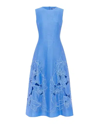 LEO LIN Cleo Floral Applique Sleeveless Midi Dress | Thumbnail 1 LEO LIN Cleo Floral Applique Sleeveless Midi Dress | Thumbnail 1