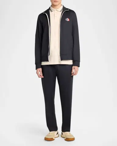 Moncler Men's Stand-Collar Technical Jersey Sweatshirt | Thumbnail 2 Moncler Men's Stand-Collar Technical Jersey Sweatshirt | Thumbnail 2