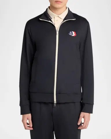 Moncler Men's Stand-Collar Technical Jersey Sweatshirt | Thumbnail 4 Moncler Men's Stand-Collar Technical Jersey Sweatshirt | Thumbnail 4
