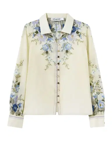 Self-Portrait Floral Organza Blouse | Thumbnail 1 Self-Portrait Floral Organza Blouse | Thumbnail 1