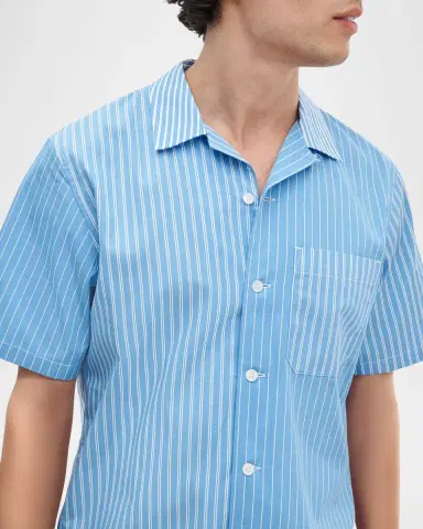 rag & bone Men's Avery Poplin Stripe Short-Sleeve Shirt | Thumbnail 5 rag & bone Men's Avery Poplin Stripe Short-Sleeve Shirt | Thumbnail 5