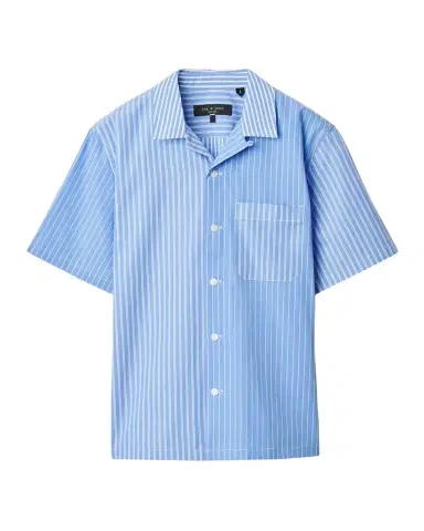 rag & bone Men's Avery Poplin Stripe Short-Sleeve Shirt | Thumbnail 1 rag & bone Men's Avery Poplin Stripe Short-Sleeve Shirt | Thumbnail 1