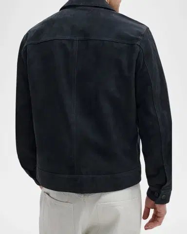 rag & bone Men 's Suede Classic-Fit Trucker Jacket | Thumbnail 3 rag & bone Men 's Suede Classic-Fit Trucker Jacket | Thumbnail 3
