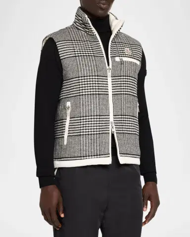 Moncler Men's Gienah Reversible Wool-Blend Down Vest | Thumbnail 4 Moncler Men's Gienah Reversible Wool-Blend Down Vest | Thumbnail 4