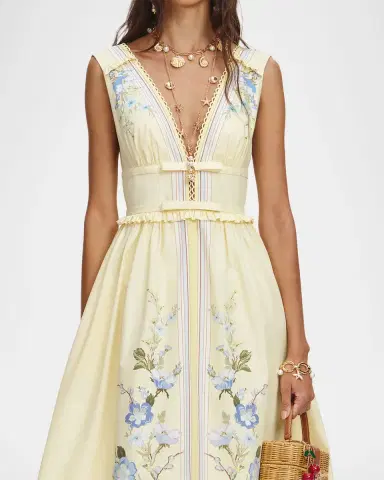Self-Portrait Floral Cotton Midi Dress | Thumbnail 5 Self-Portrait Floral Cotton Midi Dress | Thumbnail 5