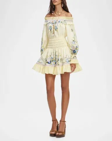 Self-Portrait Floral Organza Ruffle Mini Dress | Thumbnail 4 Self-Portrait Floral Organza Ruffle Mini Dress | Thumbnail 4