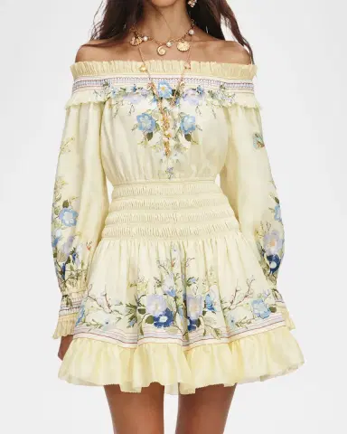 Self-Portrait Floral Organza Ruffle Mini Dress | Thumbnail 5 Self-Portrait Floral Organza Ruffle Mini Dress | Thumbnail 5