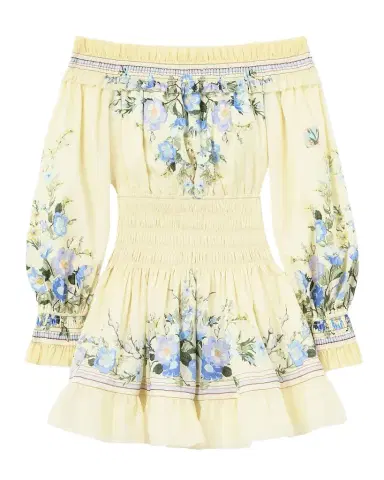 Self-Portrait Floral Organza Ruffle Mini Dress | Thumbnail 1 Self-Portrait Floral Organza Ruffle Mini Dress | Thumbnail 1