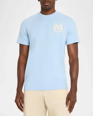 Moncler Men's Crewneck Monogram Cotton Jersey T-Shirt | Thumbnail 4 Moncler Men's Crewneck Monogram Cotton Jersey T-Shirt | Thumbnail 4