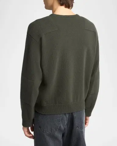 Jil Sander Men's Wool-Blend Crewneck Sweater | Thumbnail 3 Jil Sander Men's Wool-Blend Crewneck Sweater | Thumbnail 3