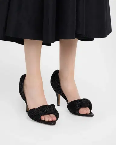 Bottega Veneta 90mm Grace Crochet Leather Sandals | Thumbnail 2 Bottega Veneta 90mm Grace Crochet Leather Sandals | Thumbnail 2