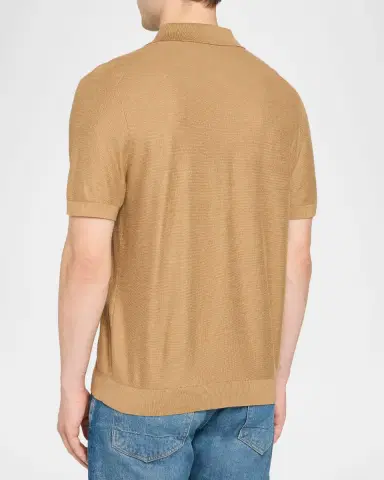 Theory Men's Silk-Cotton Polo Shirt | Thumbnail 3 Theory Men's Silk-Cotton Polo Shirt | Thumbnail 3