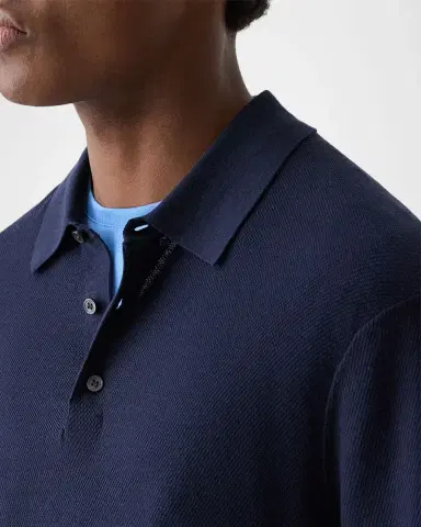 Theory Men's Silk-Cotton Polo Shirt | Thumbnail 5 Theory Men's Silk-Cotton Polo Shirt | Thumbnail 5