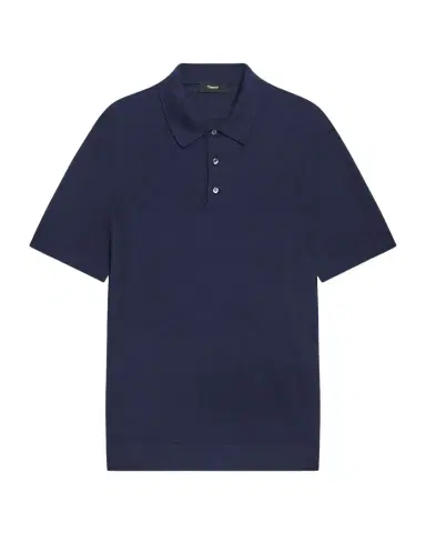 Theory Men's Silk-Cotton Polo Shirt | Thumbnail 1 Theory Men's Silk-Cotton Polo Shirt | Thumbnail 1