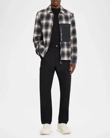 Moncler Grenoble Men's Plaid Mixed-Media Jacket | Thumbnail 2 Moncler Grenoble Men's Plaid Mixed-Media Jacket | Thumbnail 2