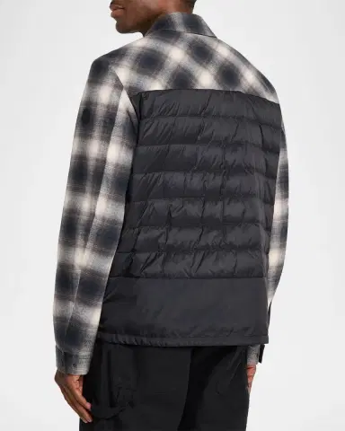 Moncler Grenoble Men's Plaid Mixed-Media Jacket | Thumbnail 3 Moncler Grenoble Men's Plaid Mixed-Media Jacket | Thumbnail 3